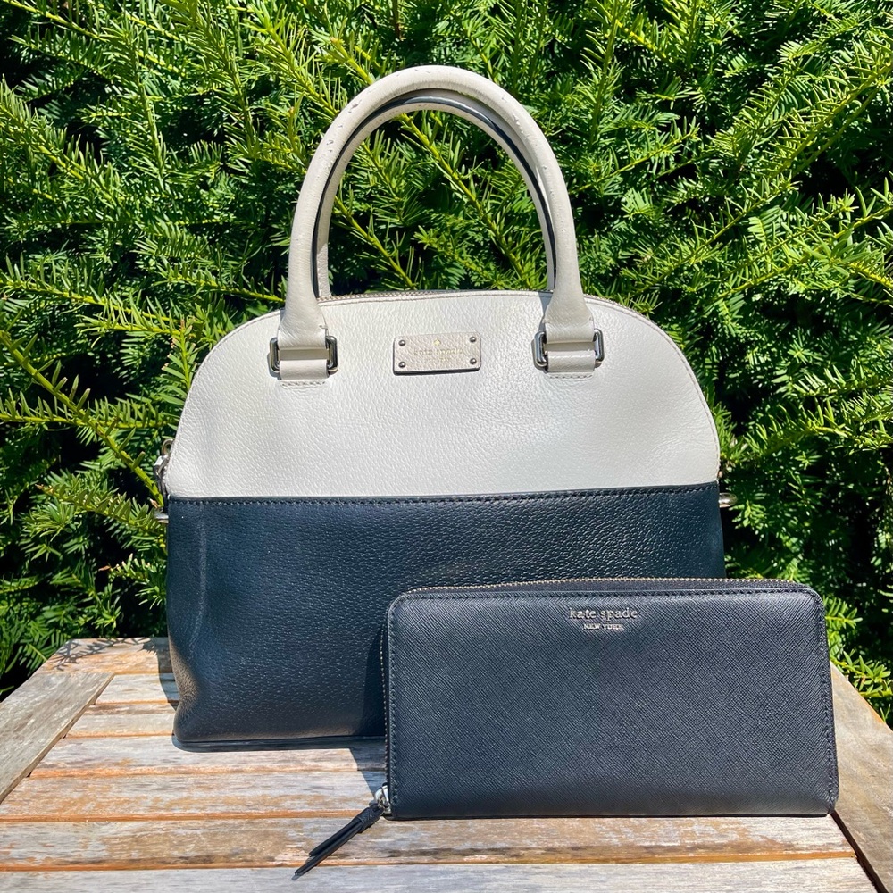 Kate Spade New York Grove St. Carli Two-Tone Leather Satchel & Zip Long Wallet